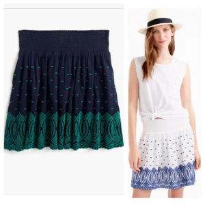 J CREW Embroidered Gauze Eyelet Mini Skirt M NWT